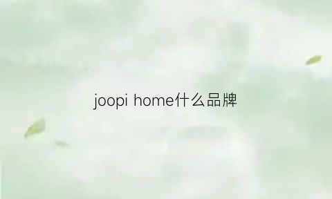 joopihome什么品牌(joinone是什么牌子)